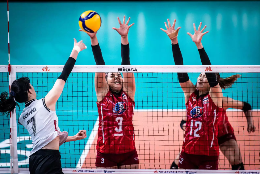 Thailand National Volley Women team defeated South Korea