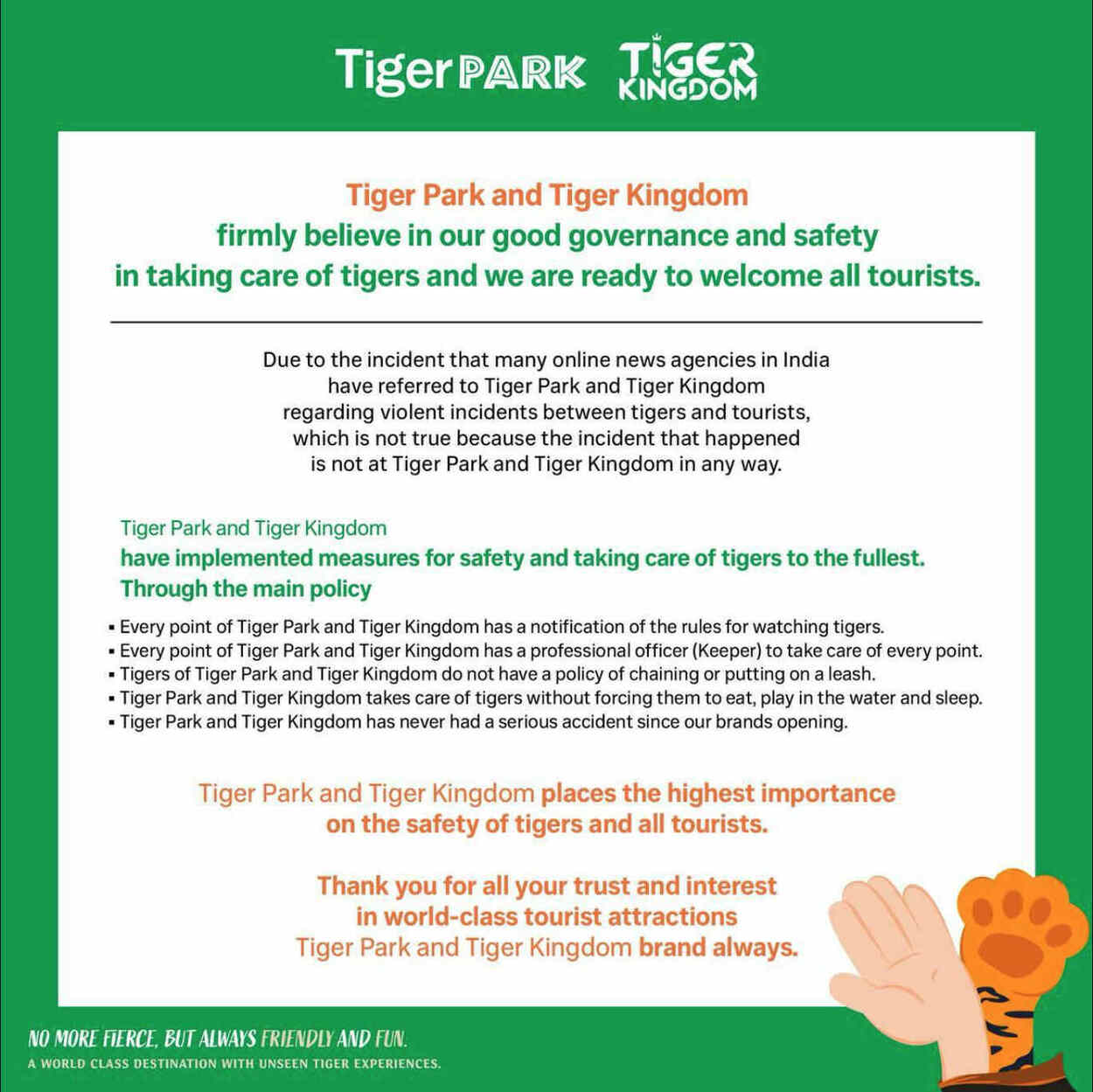 Phuket Tiger Attractions Deny Link to Viral Tourist Video